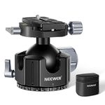 NEEWER 44mm Low Profile Ball Head Tripod Head, Heavy Duty CNC Aluminum Alloy with Double 360° Panorama & 1/4” Screw Arca Type QR Plate for DSLR Camera, Camcorder, Tripod, Monopod, Max Load: 55lb/25kg