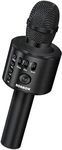 BONAOK Wireless Bluetooth Karaoke Microphone,3-in-1 Portable Handheld Karaoke Mic Speaker Machine Home Party Birthday for All Smartphones PC(Q37 Black)