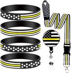 Thin Yellow Line,911 Dispatcher Lanyard,American Flag Thin Gold Line Bracelet,Dispatcher Badge Reel,Thin Gold Line Wristband,Dispatcher Bracelet,Thin Yellow Line Badge Holder,Thin Gold Line Lanyard, Thin Gold Line, Large