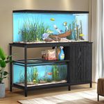 Tatub 55-90 Gallon Fish Tank Stand Large Aquarium Stand with Accessories Storage, Heavy Duty Metal Fish Tank Cabinet Suitable for Turtle Tank, Reptile Terrarium Stand, 1000LBS Capacity, Black