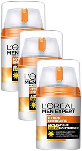 L’Oréal Paris men expert SPF 15 Hydra Energetic Anti Fatigue Moisturiser, White, 50 ml (Pack of 3)