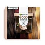 Garnier Good Permanent Hair Dye Premium Starter Kit, 4.0 Cacao Brown, Up To 100% Grey Coverage, 8 Weeks Long-Lasting Colour, No-Drip Application