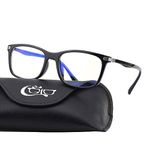 CGID CT46 Premium TR90 Frame Blue Light Blocking Glasses,Safety Glasses for Computer/Phone/Tablets,Rectangle Flexible Unbreakable Frame,Transparnet Lens