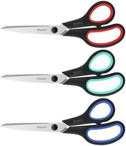 3-Pack 8" Heavy Duty Scissors with Ultra Sharp Blades and Comfort Grip Handles - For Office, Home, School, Sewing, and Crafts