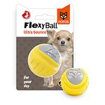 BarkButler x Fofos Flexy Ball Ultra Bounce Squeaky Dog Toy S,Yellow | X-Small-Small Dogs (0-10kg) | Dura-Flex TPR | Soft Texture | Gentle on Teeth & Gums | Suitable for All Dog Breeds