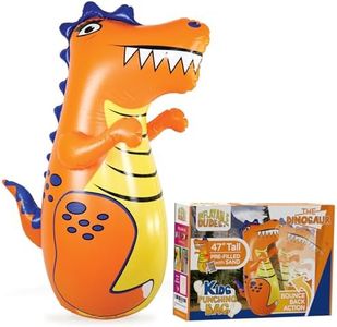 Inflatable Dudes Dinosaur 47 Inches - Kids Punching Bag | Already Filled with Sand| T-Rex Bop Bag | Inflatable Punching Toy | Punching Bag for Kids | Bounce-Back | Indoor Outdoor Party Games- (Rex)