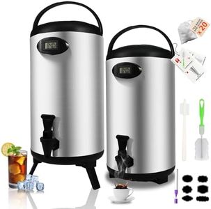 Insulated Beverage Dispenser 2 Gallon, Hot Drink Dispenser with 304 Stainless Steel Interior, Hot Water Dispenser for Parties, Hot Water Urn with Stand for Coffee Chocolate Tea, 2 Pack, NEW