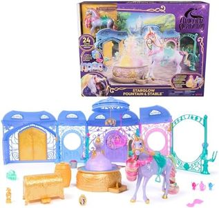 Unicorn Academy, Starglow Fountain & Stable Playset with Wildstar, Lights & Sounds, 24 Accessories, Dolls & Unicorn Toys for Girls Ages 4 and up