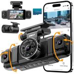 IIWEY N5 4 Channel Dash Cam, 360° All-Sides View, FHD 1080P Front and Rear Inside, Left Right Dash Camera for Cars, 8 IR Lamps, 5G WiFi & APP Control, 24H Parking Mode, G-Sensor, with a 128GB SD Card