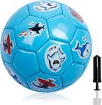 U&C Planet Kids Football Toddlers Football, Size 2 Footballs, Small Ball for Baby, Garden Balls Gift for Kids Boys Girls 1 2 3 4 5 6 Years Old Blue Shark