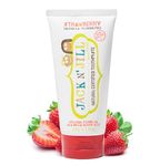 Jack N’ Jill Natural Certified Kids Toothpaste – Fluoride-Free Toddler & Baby Toothpaste with 40% Xylitol, No Sugar, Suitable from 6 Months+, Organic Mega Berry Strawberry Flavour, Pack of 1 (200g)