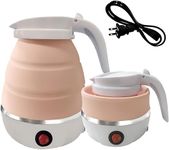 WILD WORLD® Lifestyle Foldable Portable Electric Kettle with Food Grade Silicone, Fast Water Boiling Tea Pot Coffee Pot for Camping - Travel, Collapsible Kettle with Power Cord Plug (Fuchsia Pink)