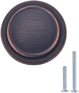 Amazon Basics Straight Top Ring Cabinet Knob, 3.18 CM Diameter, Oil Rubbed Bronze, 10-Pack