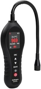 Halogen Gas Detector Refrigerant Leak Detector 0-1000ppm CFCs HCFC HFCS Detection 10.5-inch Gooseneck Probe, Vibration, Beep and Visual Alert for Air Conditioning, Industrial Plant, Car Repair etc.