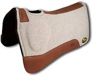 Southwestern Equine OrthoRide Made in USA Premium All Wool Build up, Saddle Pad Western, Classic Contour Saddle Pad, Ortho Pad Horse Saddle Pad, Saddle Blanket (31 x 32, Natural Leathers)