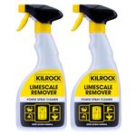 Kilrock Limescale Remover Power Spray Cleaner 2 x 500ml - Rapid Action Formula - 100% Limescale Removal, Destroys Hard Water Stains - Perfect for Bathrooms, Sinks, Shower Screens, Toilets, Baths.