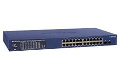 NETGEAR 26-Port Gigabit Ethernet Smart Managed Pro PoE Switch (GS724TPP) - with 24 x PoE+ @ 380W, 2 x 1G SFP, Desktop/Rackmount, and ProSAFE Lifetime Protection