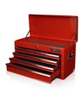 US PRO TOOLS Tool Box 6 Drawer Mobile Tool Chest Portable Tool Cabinet RED Ball Bearing Slide Drawers