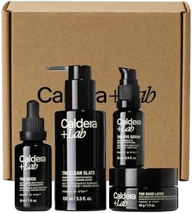 Caldera + Lab Men’s Anti-Aging Skincare Kit – The Regimen Rich + Eye Defense: Cleanser, Moisturizer, Night Serum & Eye Serum for Firmer, Smoother, Hydrated Skin | Clean Ingredients