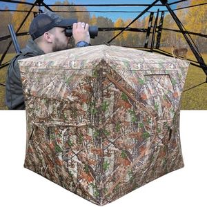 WTVIDAS Hunting Blind 270 Degree See Through Ground Blind 2-3 Person Pop up Turkey Blind Portable Hunting Tent for Turkey Duck Deer Hunting