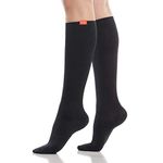 VIM & VIGR 30-40 mmHg Medical Grade Compression Socks for Women & Men (Black Solid Moisture Wick Nylon, Medium/Large)