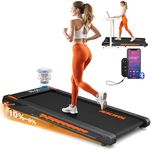 Walking Pad Treadmill with Speaker, 4-in-1 Under Desk Treadmills for Home with App Compatible, 6.2MPH Walking Pad with 10% Incline, LED Display, 2.75HP Brushless Drive, Ultra-Quiet, 12 HIIT Programs