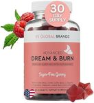 Dream & Burn | Night Time Fat Burner Gummies, Sleep Support & Weight Loss Supplement | Slimming Appetite Suppressant & Metabolism Booster | Melatonin, L-Theanine - 60 Vegan Gummies for Women & Men