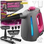Heavy Duty Handheld Steam Cleaner for Cleaning with Lockable Steam Button&11pcs Accessories, Unlimited Water Addition for Continuous Steaming, Multi-Purpose Steamer for Cleaning Car, Grout