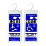 Handicap Placard Holder - Ultra Transparent Disabled Parking Permit Placard Protective Holder Cover with Large Hanger by Tbuymax (Set of 2)