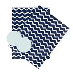 Hallmark Any Occasion Wrapping Paper & Tags Blue and White Zig-Zag Design - 2 Sheets