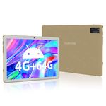 YUMKEM Tablet 10 Inch Android 12, Tablet PC with IPS 1280P HD Screen, 8-Core CPU, 6000mAh Battery, 64GB Storage & 1TB Expandable,8MP Camera, WiFi, BT 5.0, Perfect for Game & Work, Gold