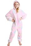 CityComfort Glow in The Dark Onesie Kids Onesies for Girls Rainbow Unicorn Pyjamas 3-14 Years Old (Pink, 13-14 Years)