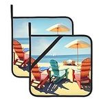 Beach Chairs and Scenery Pot Holder