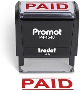 Promot Paid Stamp Self Inking Stamp - Paid Stamp for Office, Accounts Payable Stamp - Rubber Stamps for Retail Use, Red Ink Stamp, Self Inking Stamp for Business Supplies, Paid Stamper