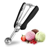 Small Cookie Scoop 1 TSP, Professional Stainless Steel Ice Cream Scoop 25 mm, Good Soft Grips, Quick Trigger Release, 5 ml