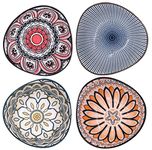 Trifecta Decorative Turkish Ceramic Bowl Set 90ML Sauce Multicolor Dipping Finger Small Serving Charcuterie Bowls Classic Porcelain Side Dish Bowl Seasoning Dishes(Random Pattern, Set of 4)