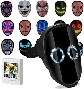 JDBMAOYE Led Mask,Lighted Up Mask with Gesture Sensing Transforming,Led Lighted Face with Bluetooth for Halloween,Costume Cosplay Party Masquerade