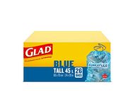 Glad Blue Recycling Bags - Tall 45 Litres - ForceFlex, Drawstring, 26 Trash Bags, Made in Canada of Global Components