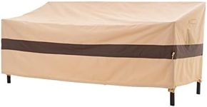 WJ-X3 3-Seater Patio Sofa Cover Waterproof, Heavy Duty Lawn Couch Cover UV Resistant, Porch Furniture Sets Cover Anti-Fading, High Wind Resistant, 93W x 42D x 42H Inches, Beige & Coffee