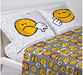 Linen Web Bedding Set 100% Cotton, Double Bed Sheets, Smile Design