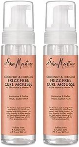 SheaMoisture Curly Hair Products, Coconut & Hibiscus Curl Mousse, Frizz Free Hair with Silk Protein & Neem Oil, Pack of 2-7.5 Oz Each