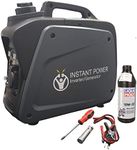 Nassboards Portable Suitcase Inverter Petrol Generator 4 Stroke 6.5HP 2000W 12V 230V – Pure Sine Wave – Includes 0.5L Bottle of 10W-30 Oil, Spark Plug Removal Tool, DC Charging Wires