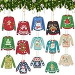 15 Pcs Christmas Ugly Sweater Diamond Painting Keychain,5D Double Sided Full Diamond Key Rings Diamond Painting Kits for Winter Christmas Hanging Ornaments for Crafts DIY Home Decor