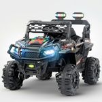 Baybee Broot Battery Operated Jeep for Kids, Ride on Toy Baby Car with Light & Music, Kids Baby Big Battery Car, Electric Jeep Car for Kids to Drive 3 to 8 (Broot Police Edition, Broot Police Black)