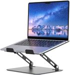 SOUNDANCE Adjustable Laptop Stand, Portable Laptop Riser for Desk, Ergonomic Design Computer Holder, Metal Laptop Mount Elevator Compatible with 10 to 15.6 Inches PC Computer, Black