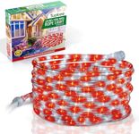 Tupkee LED Rope Light Red & Cool White - for Indoor and Outdoor use, 24 Feet (7.3 m) - 10MM Diameter - 144 LED Long Life Bulbs Rope Tube Lights