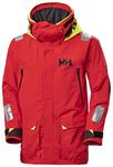 Helly Hansen Skagen Waterproof Jackets for Men Featuring Windproof Sailing Fabric and Packable Neon Yellow Hood, ALERT RED - Small