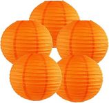 The Decor Affair Stylish and Chinese Japanese Paper Lanterns, Party and Event Decor Hanging Paper Lanterns Decoration Set of 5. (10 Inch, Orange)