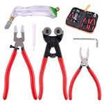 Hilitchi 5Pcs Wheeled Glass Tile Nipper Running Plier Breaking Grozer Plier Pistol Grip Glass Cutter with Bonus Hex Wrench Heavy Duty Stained Glass Tools Mosaic Tools Assortment Kit for Stained Glass