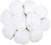 U'Artlines Artificial Peony Silk Flower with Stems 20pcs Real Look Vintage Peonies for Home Wedding Decoration(Pure White)